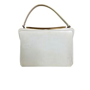 Vintage Theodor California White Vinyl Framed Hinge Gold Toned Latch